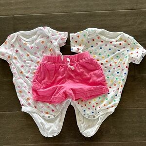 Primary Baby Onesies with matching shorts